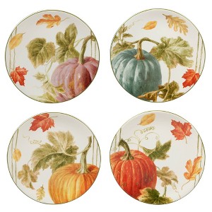 9" Earthenware Autumn Harvest Dessert Plates - Certified International - 1 of 4
