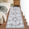 Vintage Distressed Floral Medallion Area Rug Machine Washable Soft Floor Carpet for Home Office - 2 of 4