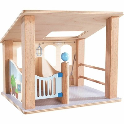 HABA Little Friends Wooden Horse Stall with Swinging Door