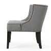 Vynxaria Contemporary Fabric Occasional Chair with Nailhead Trim & Button Tufting - 3 of 4
