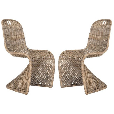 Set Of 2 Cilombo Wicker Dining Chair, Safavieh Wicker Dining Room Chair