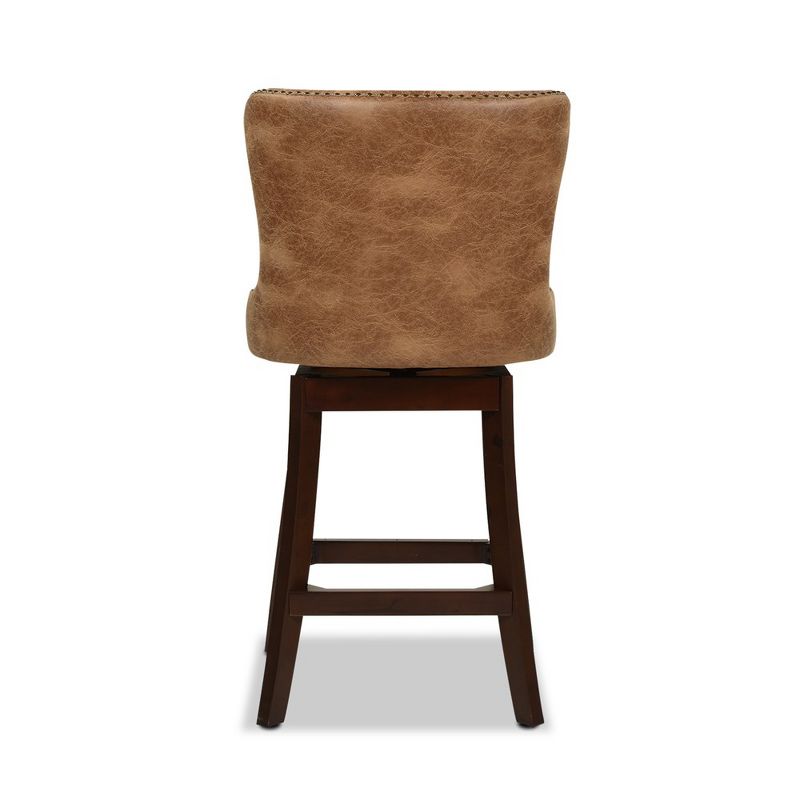 Jennifer Taylor Home Holmes 27" Tufted High-Back 360 Swivel Counter-Height Barstool, 4 of 9