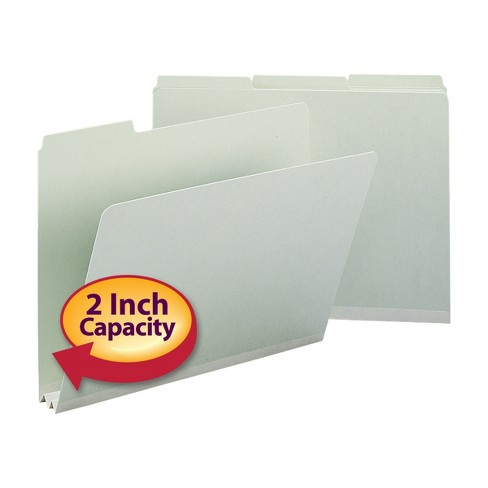 Smead Pressboard File Folder, 1/3-Cut Tab, 2" Expansion, Letter Size, Gray/Green, 25 per Box (13234) - image 1 of 4