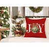 LISM Set of 4 Christmas Pillowcases,Decorations Snowman Deer Joy Pillow Covers - 2 of 4