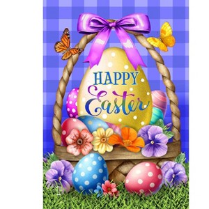 Briarwood Lane House Flag 40x28 For Outdoor Happy Easter Egg Basket For Easter House Flag - 1 of 4