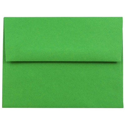 JAM Paper A2 Colored Invitation Envelopes 4.375 x 5.75 Green Recycled 15843B