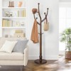 Bekrvio 74” Freestanding Solid Wood Coat Rack Tree with Hooks,Heavy Duty Standing Coat Tree with Round Base for Clothes/Hat in Entryway Bedroom - 3 of 4