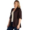Plus Elbow Length Sleeve Open Front Cardigan - 24seven Comfort Apparel™ - 2 of 4