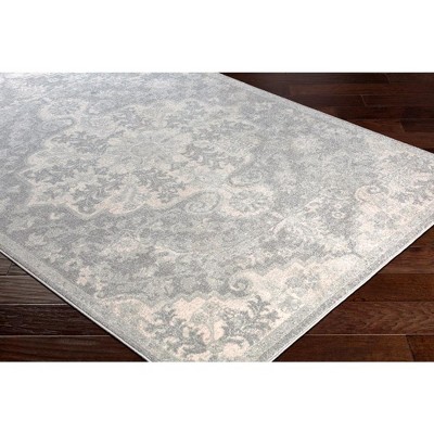 Olivia Charcoal Gray Synthetic Rectangular Area Rug 3'11" x 5'7"