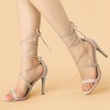 Allegra K Women's Solid Open Toe Lace Up Stiletto Sandals - 2 of 4