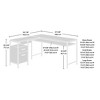 Vynxaria L-Shaped Home Office Desk (Brown Oak Finish w/Gray Accents) Spacious Desktop, Small Drawer and Large File Drawer - 3 of 4