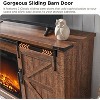 TV Stand with Fireplace for 65+ Inch TV, Farmhouse Entertainment Center with 18" Fireplace & Sliding Door, Wood TV Consoles for Living Room - 2 of 4