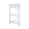 Lyngins 3-Tier Corner Side Table – Solid Wood Legs, End Table with Waterproof Tabletop, Side Table with Storage, Nightstand for Bedroom/Bathroom - 3 of 4