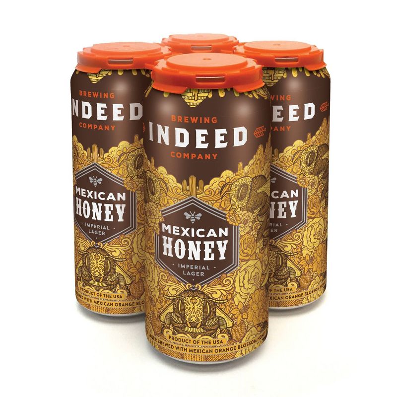 Indeed Mexican Honey Imperial Lager Beer - 4pk/16 fl oz Cans, 1 of 2