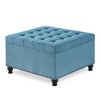 CAVINAS Modern Square Pull-Open Top Ottoman Bench with Storage,Upholstered Button Tufted Ottoman for Living Room - 3 of 4