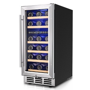 EUHOMY 15 Inch Dual Zone Wine Fridge, Wine Cooler with Digital Temperature Control - 1 of 4