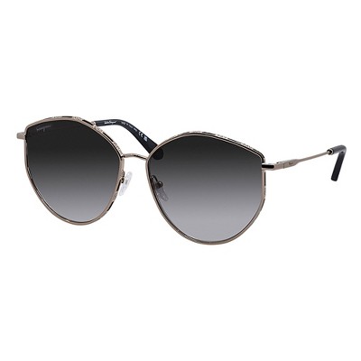 Salvatore Ferragamo SF 264S 785 Womens Irregular Sunglasses Gold 60mm