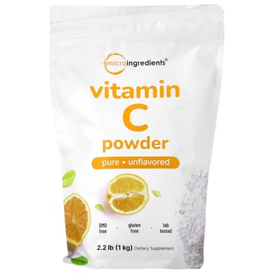 Micro Ingredients Vitamin C Powder, Unflavored, 2.2 lbs (1 kg)