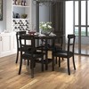 Costway 5-Piece Dining Set W/ Counter Height Round Dining Table & 4 Upholstered Chairs - 2 of 4