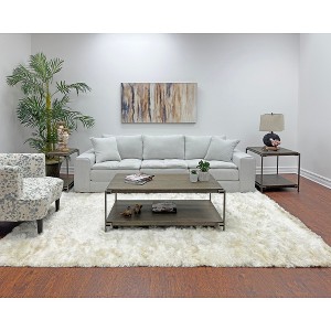 Corbeta 3-Piece Metal Frame Wood Living Room Coffee Table and 2 End Tables Set, Aged Graphite - 1 of 1