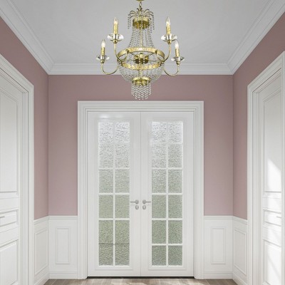 Brushed Nickel Mini Crystal 5-Light Candle Chandelier