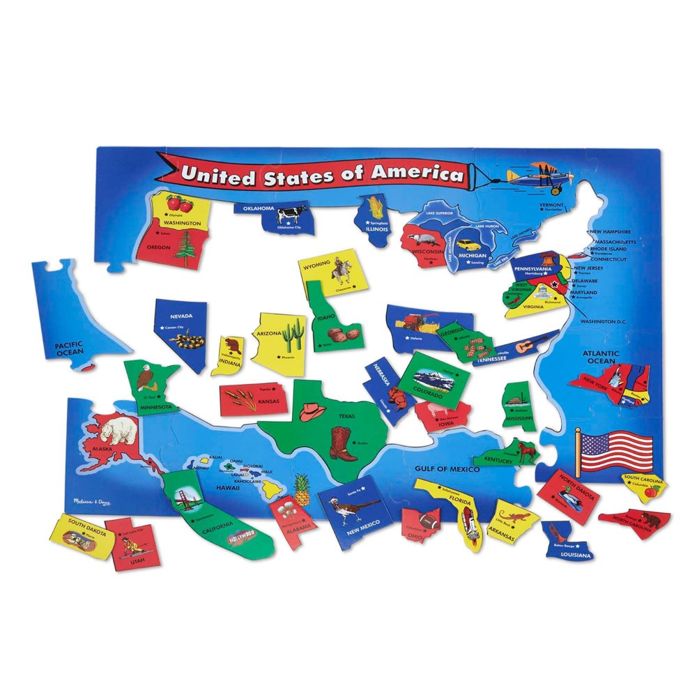 Photos - Jigsaw Puzzle / Mosaic Melissa&Doug Melissa & Doug USA Map Floor Puzzle - 51pc 