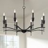 Franklin Iron Works Austin Semi Gloss Black Chandelier 36" Wide Modern Industrial 8-Light Candelabra Fixture for Dining Room House - 2 of 4