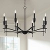 Franklin Iron Works Austin Semi Gloss Black Chandelier 36" Wide Modern Industrial 8-Light Candelabra Fixture for Dining Room House - image 2 of 4