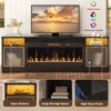 Bestier 70'' Electric Fireplace TV Stand, High Gloss Entertainment Center for TVs up to 80 inch with LED Lights & Storage Cabinets - 4 of 4