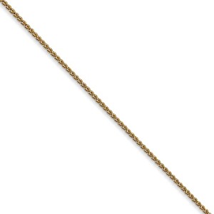 Black Bow Jewelry 1mm 14k Yellow Gold Diamond Cut Solid Spiga Chain Necklace - 1 of 4