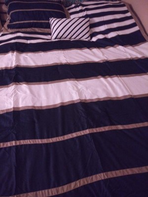 Navy Cody Comforter Set 2024 Bold stripe