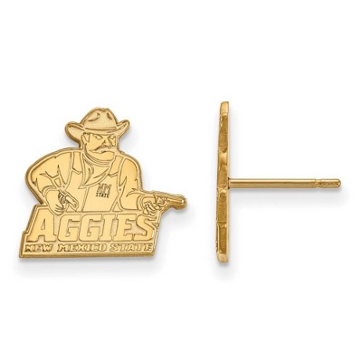 Black Bow Jewelry 10k Yellow Gold New Mexico State Aggies NCAA Post Earrings