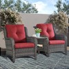 POCASSY 3 Piece Patio Furniture Set, All Weather Wicker Accent Lounge Club Patio Chairs with Side Table for Porch Balcony - 3 of 4