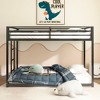 GDFStudio Tiffany Twin Over Twin Metal  Floor Bunk Bed with Ladder and Guardrail - 2 of 4