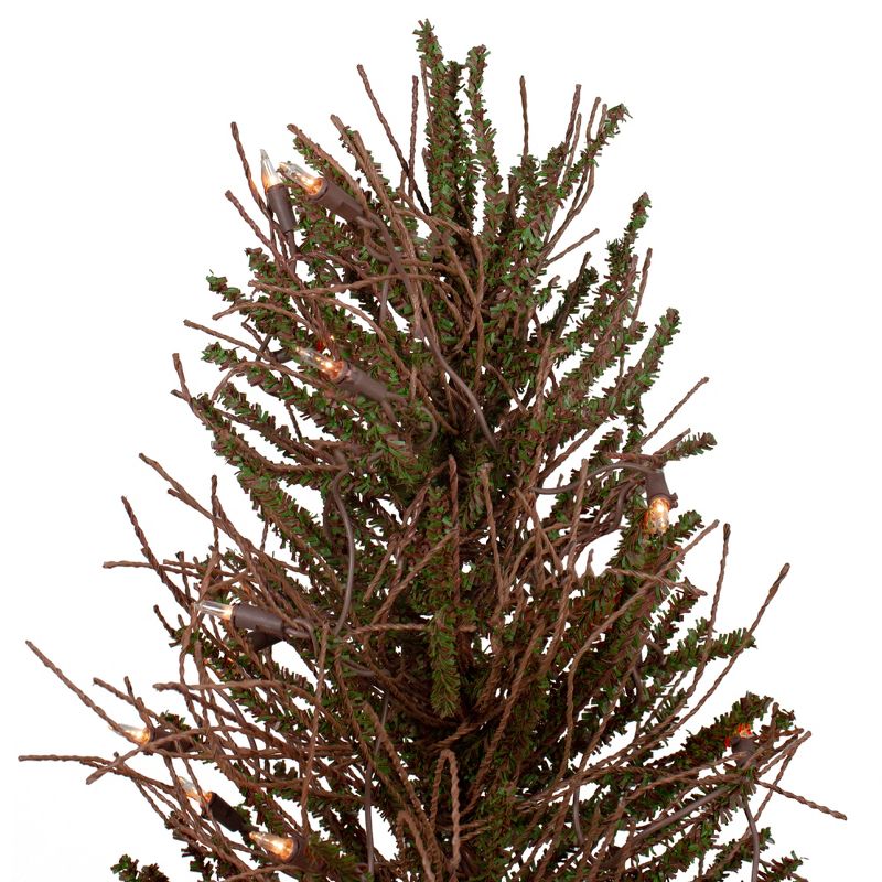 Northlight 3' Prelit Artificial Christmas Tree Warsaw Twig in Burlap Base - Clear Lights, 3 of 6