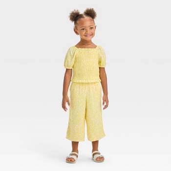 Grayson Collective Toddler Girls' Long Sleeve Ruffle Top & Wide