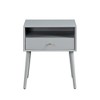 Modern Nightstand, Bedside Table With Drawer & Solid Wood Legs, Multifunctional Side Table With Storage Space For Bedroom Dorm Small Spaces - 3 of 4