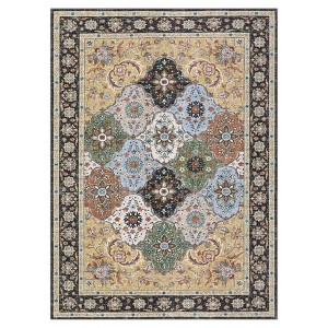 Washable Vintage Floral Print Area Rugs for Living Room Bedroom, Retro Textured Soft Throw Carpet for Home Office - 1 of 4