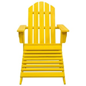 vidaXL Adirondack Chair Patio Adirondack Chair with Ottoman Solid Wood Fir - Yellow - 1 of 4