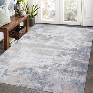 Acekool Washable Area Rug, Modern Abstract Non-Slip Stain Resistant Accent Carpet for Living Room Bedroom, Easy Care - 1 of 4