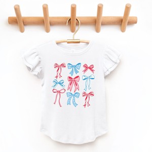 The Juniper Shop Patriotic Bows Stacked Coquette Flutter Sleeve Tee - 1 of 4