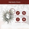 King of Christmas 24" Artificial Flocked Christmas Wreath, Queen Flock Xmas Wreaths for Front Door - 3 of 4