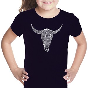 LA Pop Art Girl's Word Art T-shirt - COUNTRY MUSIC'S ALL TIME HITS - 1 of 4