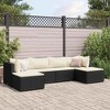vidaXL 6 Piece Patio Lounge Set with Cushions Black and White Poly Rattan - 2 of 4