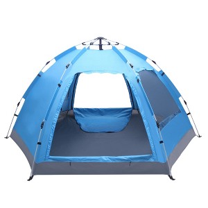 FURNIinspire Camping Tents Pop Up Family Tent Sun Shelter For Camping Hiking Outdoor Activities, Waterproof, UV Protection, Blue, 110.2"*96.5"*55.1" - 1 of 4