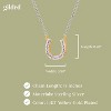 GILDED 1/10 CTTW Natural Round-Cut Diamonds Horseshoe Necklaces in 10KT White Gold or 14KT Yellow Gold Plated Over Sterling Silver, 17" Chain - 4 of 4