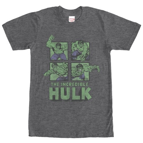 Men's Marvel Hulk Panels T-shirt - Charcoal Heather - Small : Target