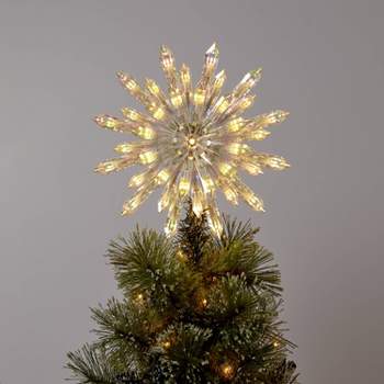 14" LED Acrylic Starburst Christmas Tree Topper Warm White Lights - Wondershop™