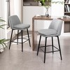 25.6" Swivel Counter Height Bar Stools Set of 2, Upholstered Linen Low Back Kitchen Island Chairs for Dining Room or Home Bar -3irtyhousy - 2 of 4