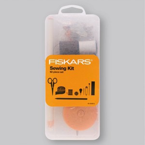 Fiskars Sewing Survival Kit: Travel Size with Tape Measure, Needles, Thread & Scissors, 62 Pieces - 1 of 4